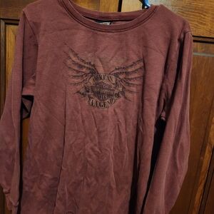 Harley-Davidson Burgundy Long Sleeve Tee